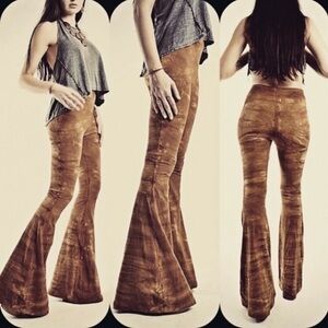 PETITE LENGTH Tie Dye Bell Bottoms - High Waisted Tie Dyed Bell Bottoms Hippie